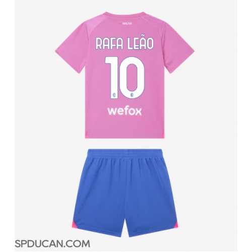 Dječji Nogometni Dres AC Milan Rafael Leao #10 Rezervni 2023-24 Kratak Rukav (+ Kratke hlače)